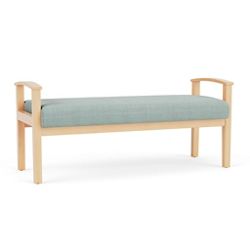 Mason Street Wood 2 Seat Bench in Premium Upholstery