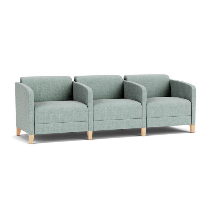 Social Three Seater with Center Arms in Premium Upholstery