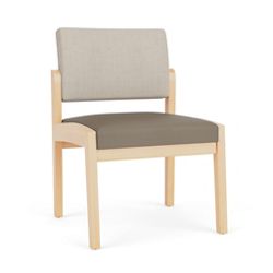 New Castle Wood Armless Guest Chair with Designer Upholstery