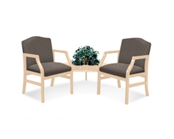 2 Chairs & Corner Table in Heavy Duty Upholstery