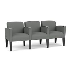 Belmont Solid Fabric Three Seater with Center Arms