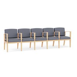 Mason Street Wood 5 Seat Sofa with Center Arms in Standard Upholstery