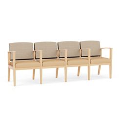 Mason Street Wood 4 Seat Sofa with Center Arms in Premium Upholstery