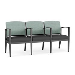 Mason Street Steel 3-Seater With Center Arms In Premium Upholstery