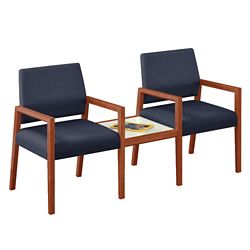 Hampton Fabric Guest Chairs with Connecting Table