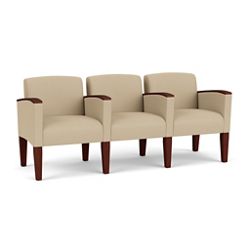 Solid Fabric Belmont Three Seater with Center Arms