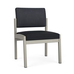 New Castle Steel Armless Guest Chair with Designer Upholstery