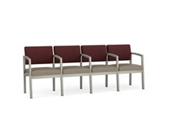 New Castle Steel 4 Seat Guest Chair w/Center Arms with Designer Upholstery