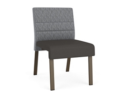 Waterfall Armless Guest Chair in Designer Fabric, 4-Leg Base