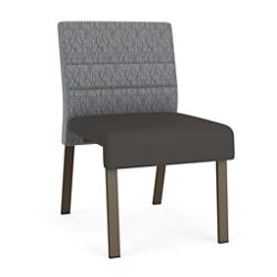 Waterfall Armless Guest Chair in Designer Fabric, 4-Leg Base