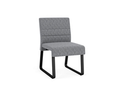 Waterfall Armless Guest Chair in Designer Upholstery, Sled Base