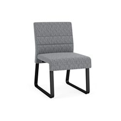 Waterfall Armless Guest Chair in Designer Upholstery, Sled Base