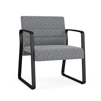 Waterfall Oversize Guest Chair in Designer Upholstery, Sled Base