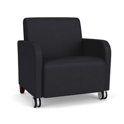Oversized Antimicrobial Vinyl Club Chair with Casters