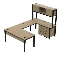 Cortez 66” U-Desk and Storage Set