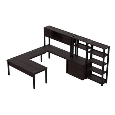 Cortez 72” U-Desk and Hutch Storage Set