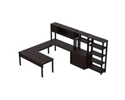Cortez 72” U-Desk and Hutch Storage Set