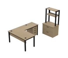 Cortez 60” L-Desk and Storage Set