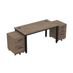 Cortez 60” Table Desk and Mobile Pedestals Set