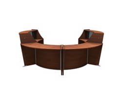 Magellan Four Unit Center ADA Reception Station with Plexiglass Panel