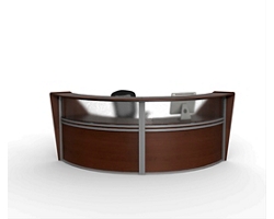Magellan Double Reception Station with Plexiglass Panel - 124"W x 49"D