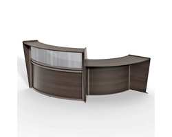 Magellan Double Reception Station with Plexiglass Panel - 124"W x 49"D