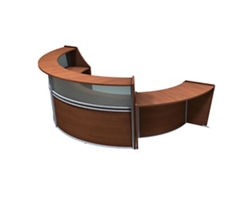 Magellan Three Unit Center ADA Reception Station with Plexiglas Panel