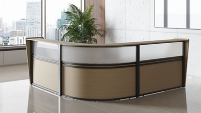 Cortez L-Shaped Reception Desk - 121"Wx121"D