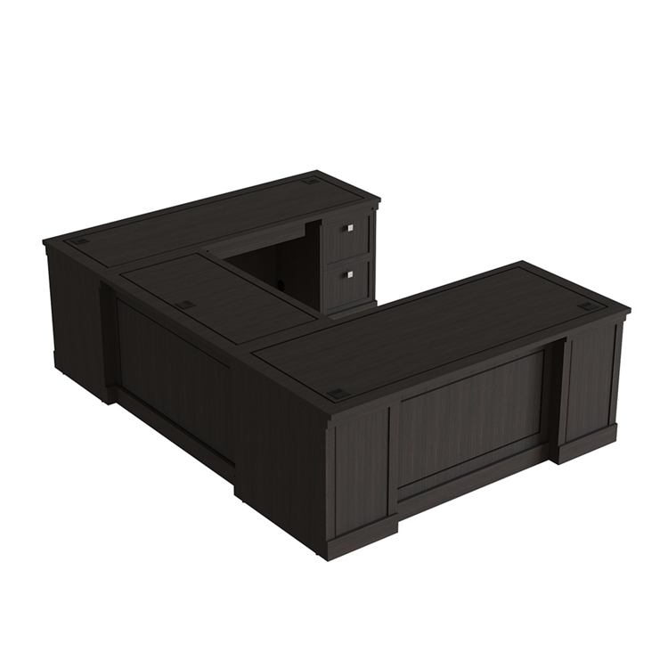 Lincoln U-Shaped Executive Desk with Right-Handed Bridge - 72