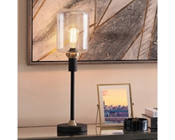Black Metal Uplight Table Lamp - 23.5"H
