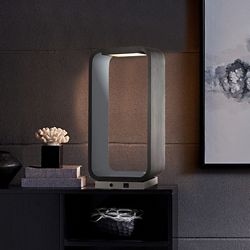 Charcoal Gray LED Table Lamp with USB Port