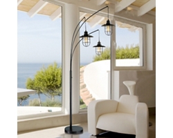 3-Lite Arch Lantern Floor Lamp - 89"H
