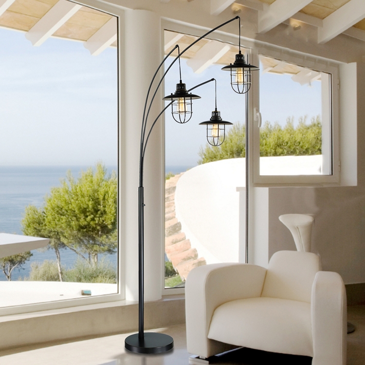 3-Lite Arch Lantern Floor Lamp - 89