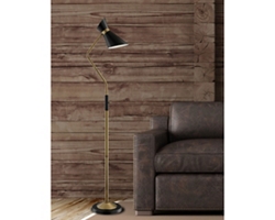 Floor Lamp, Antique Brass - 60.5"H