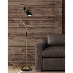 Floor Lamp, Antique Brass - 60.5"H