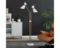 2-Lite Floor Lamp, Brass - 60"H