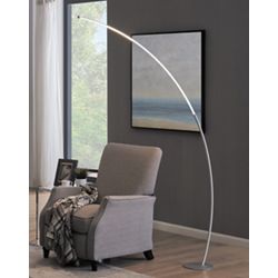 LED Large Arch Lamp, Silver - 80"H