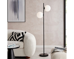 2-Lite Floor Lamp, Frosted Shade - 64"H