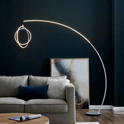 LED Modern Orb Arc Floor Lamp 83"H