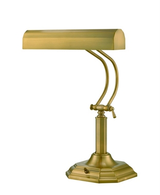 Antique Brass Table Lamp and Shade