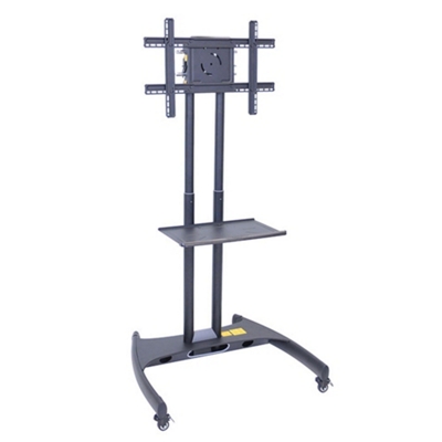 Adjustable Height Mobile Flat Panel TV Stand with Shelf