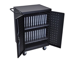 Mobile Lockable 24 Tablet Charging Cart- 40.175"H