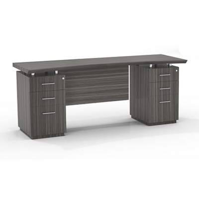 Double Pedestal Credenza with Modesty Panel - 72"W