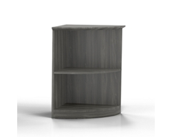 30"H 2 Shelf Contemporary Corner Bookcase