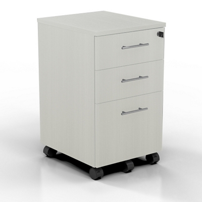 15.5"W 3 Drawer Contemporary Mobile Pedestal