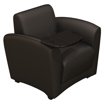 Leather Mobile Lounge Chair with Tablet Arm