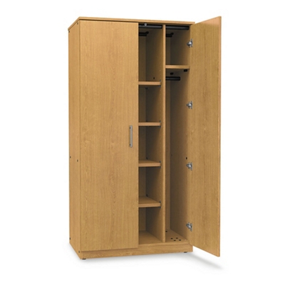 Wardrobe And Shelf Combo Mobile Storage Cabinet, Lockable