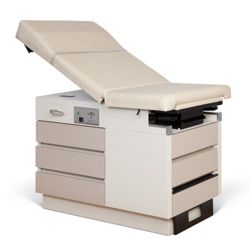 Five Drawer Exam Table with Stirrups and Pelvic Tilt