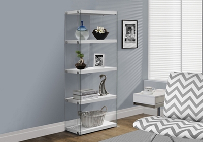 Bookcase with Tempered Glass - 60"H