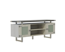 Mirella Low Wall Cabinet w/ Glass Doors - 72"Wx20"Dx29.5"H